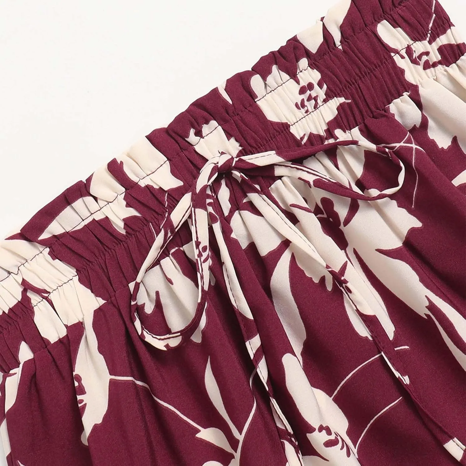 Floral Maxi Skirt for Women Summer Comfy Tiered Elastic High Waisted Skirts Vacation A-Line Flowy Swing Long Skirts