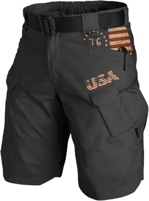 FONMA Mens Cargo Shorts 2025 Summer Outdoor Tactical Shorts Solid/Patriotic Printed Military Pants with Multi Pockets