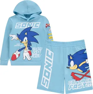 FREEZE Boys Sonic The Hedgehog Hoodie and Shorts 2-Piece Set - Sonic Shorts and Hoodie Clothing Set