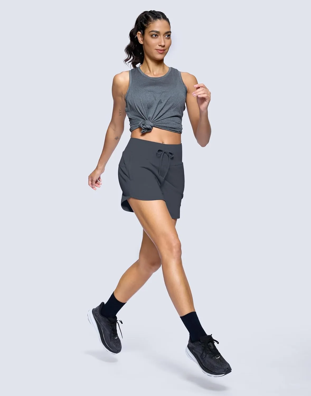G Gradual Women's Athletic Shorts 5" Running Shorts for Women with 2 Zipper Pockets Quick Dry Lightweight Hiking Shorts