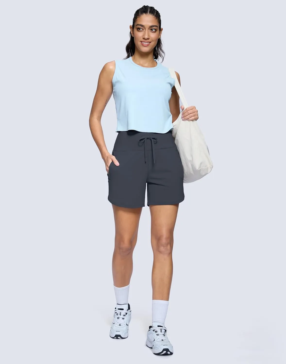G Gradual Women's Athletic Shorts 5" Running Shorts for Women with 2 Zipper Pockets Quick Dry Lightweight Hiking Shorts