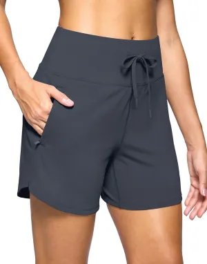 G Gradual Women's Athletic Shorts 5" Running Shorts for Women with 2 Zipper Pockets Quick Dry Lightweight Hiking Shorts