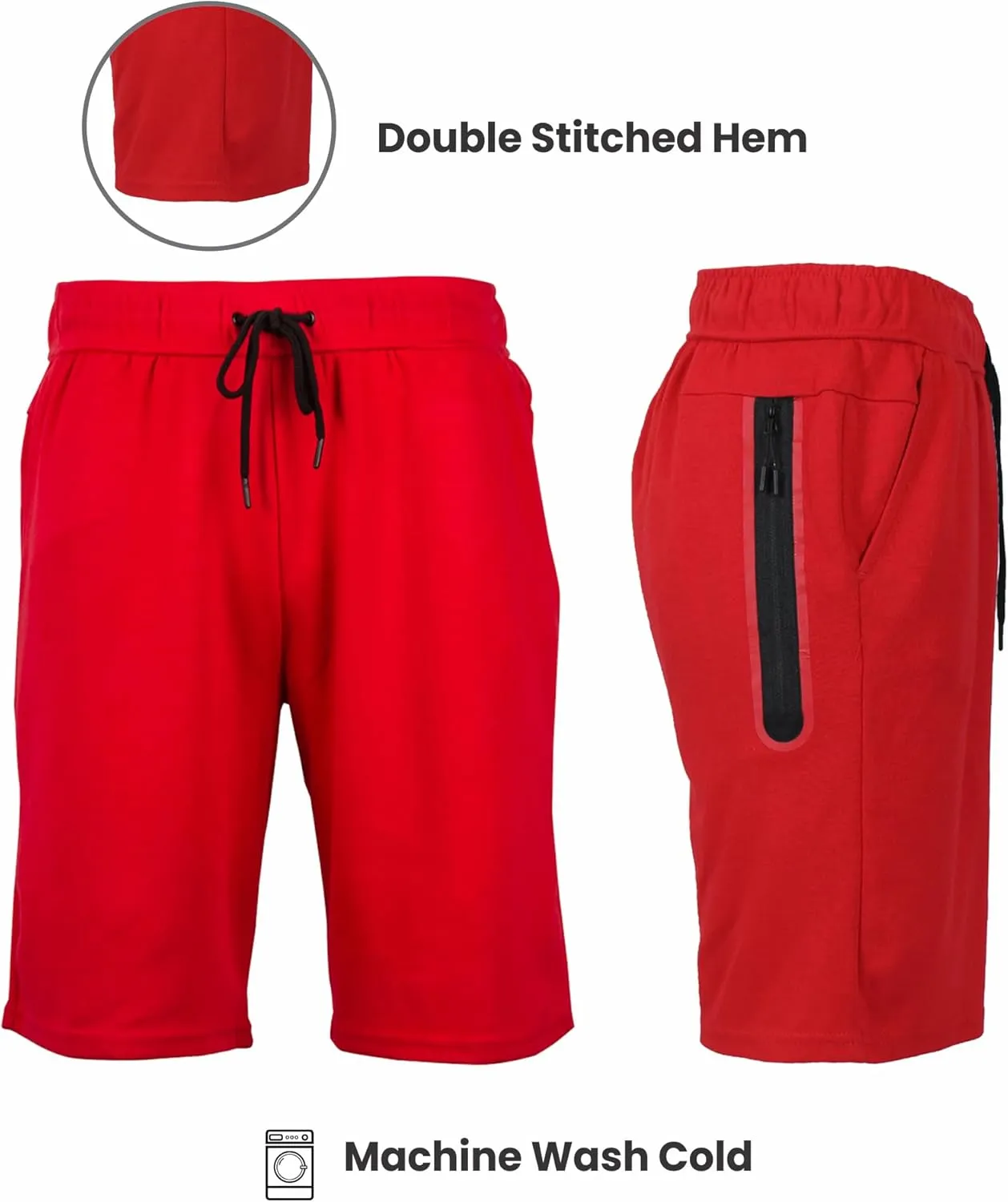 Galaxy by Harvic Men's Athletic French Terry Shorts, Casual Active Shorts with Multi Pockets (Size S-2XL)