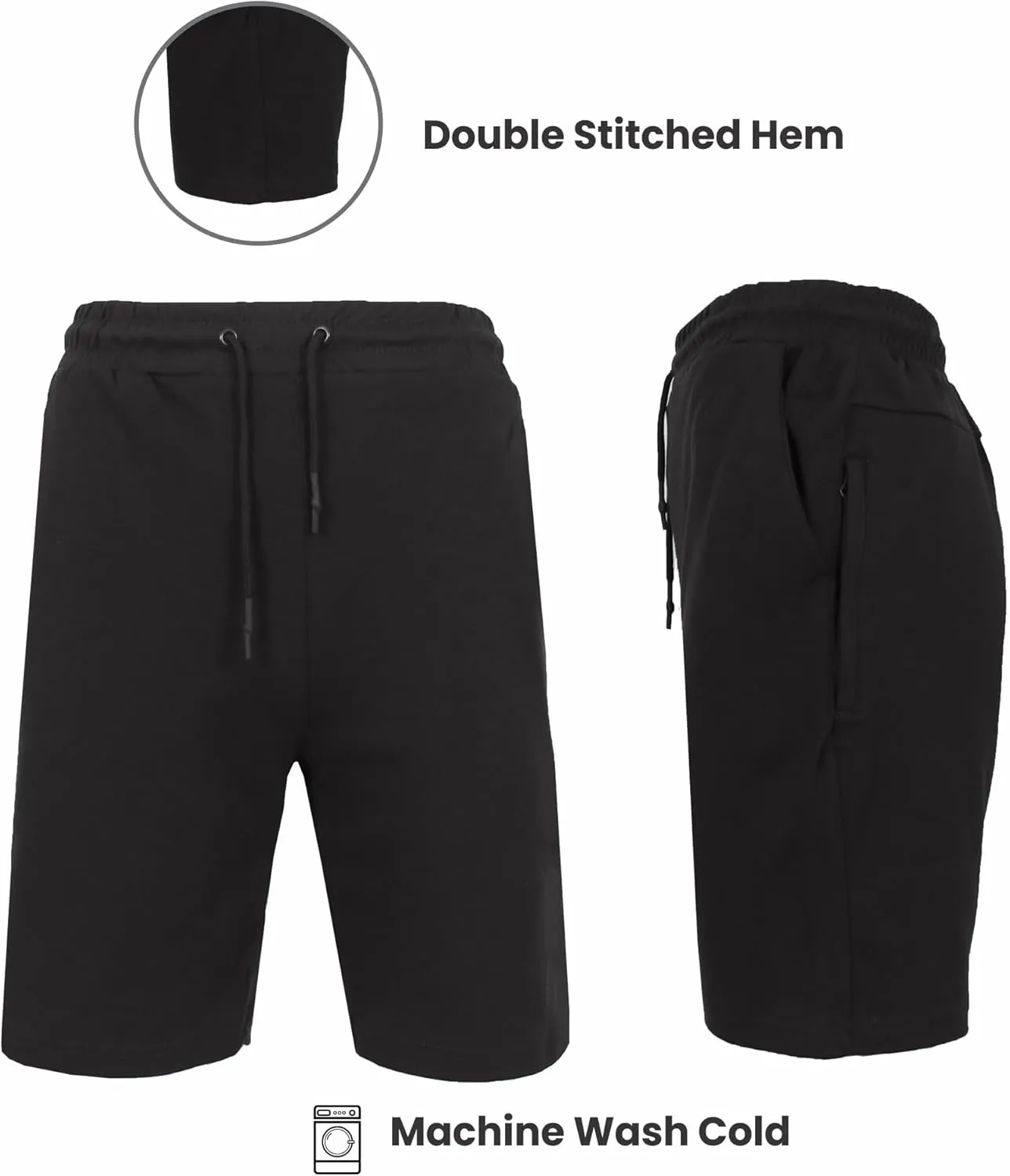 Galaxy by Harvic Men's Athletic French Terry Shorts, Casual Active Shorts with Multi Pockets (Size S-2XL)