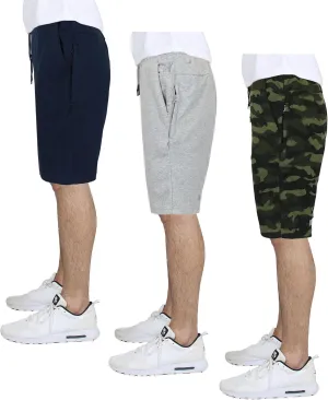 Galaxy by Harvic Men's Athletic French Terry Shorts, Casual Active Shorts with Multi Pockets (Size S-2XL)