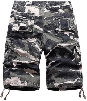 GIERIDUC Men's Hiking Tactical Shorts Outdoor Cargo Shorts Casual Lightweight Quick Dry Camo Hiking Fishing Athletic Shorts