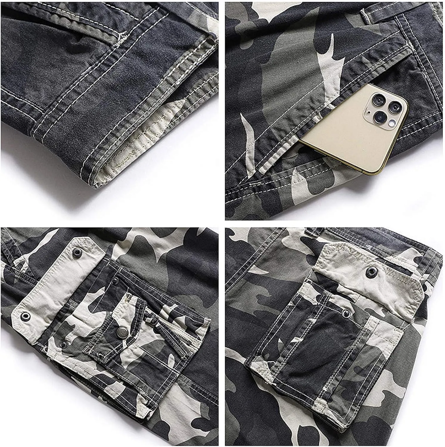 GIERIDUC Men's Hiking Tactical Shorts Outdoor Cargo Shorts Casual Lightweight Quick Dry Camo Hiking Fishing Athletic Shorts
