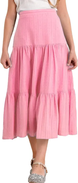 Girls Kids Boho Fancy Maxi Skirts High Waist Ruffled Skirts Summer Swing Long Skirts Modern Dance Costume