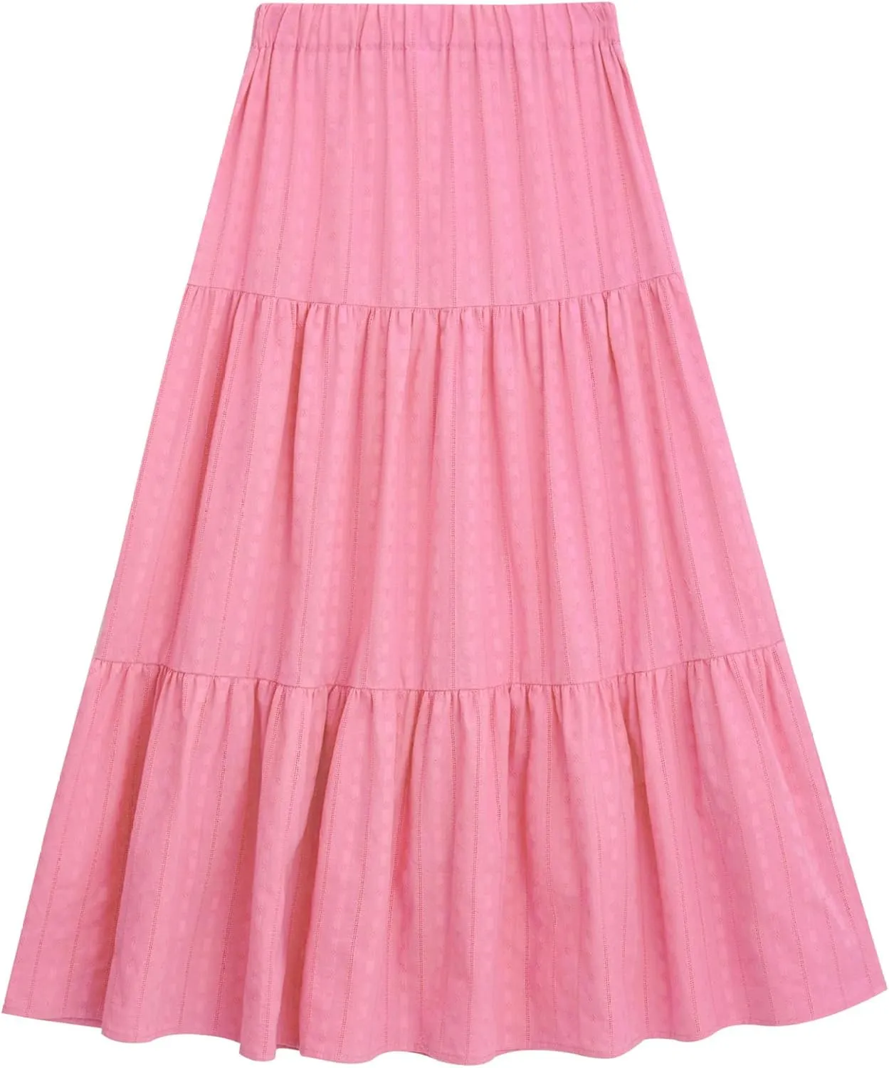 Girls Kids Boho Fancy Maxi Skirts High Waist Ruffled Skirts Summer Swing Long Skirts Modern Dance Costume