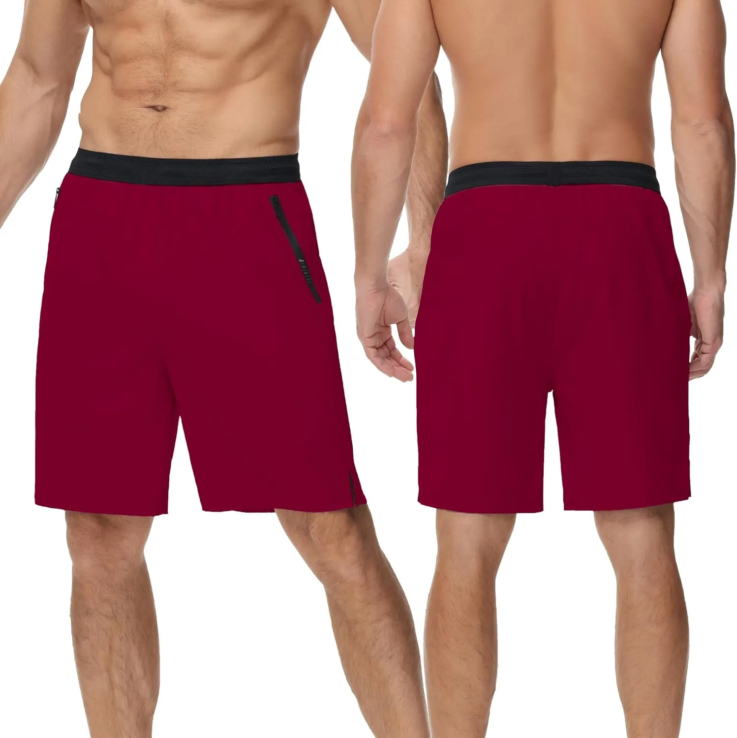 GYMELITE Men's Workout Running Shorts Gym Athletic Shorts 7'' Inseam Quick Dry Lightweight Shorts Sports with Zipper Pockets