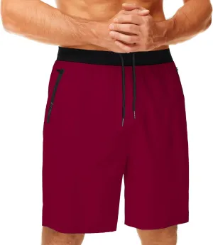 GYMELITE Men's Workout Running Shorts Gym Athletic Shorts 7'' Inseam Quick Dry Lightweight Shorts Sports with Zipper Pockets