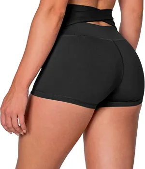 High Waisted Shorts for Women Tummy Control Fitness Yoga Pants Solid Color Stretch Shorts Butt Lift Sports Shorts