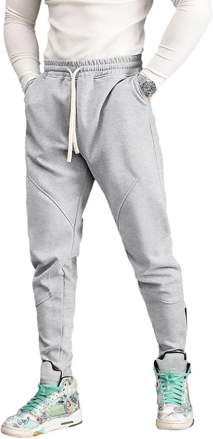Hotfiary Men's Fleece Jogger Pants Zip Bottom Tapered Sweatpants Athletic Workout Gym Track Pants with Drawstring Loose Fit