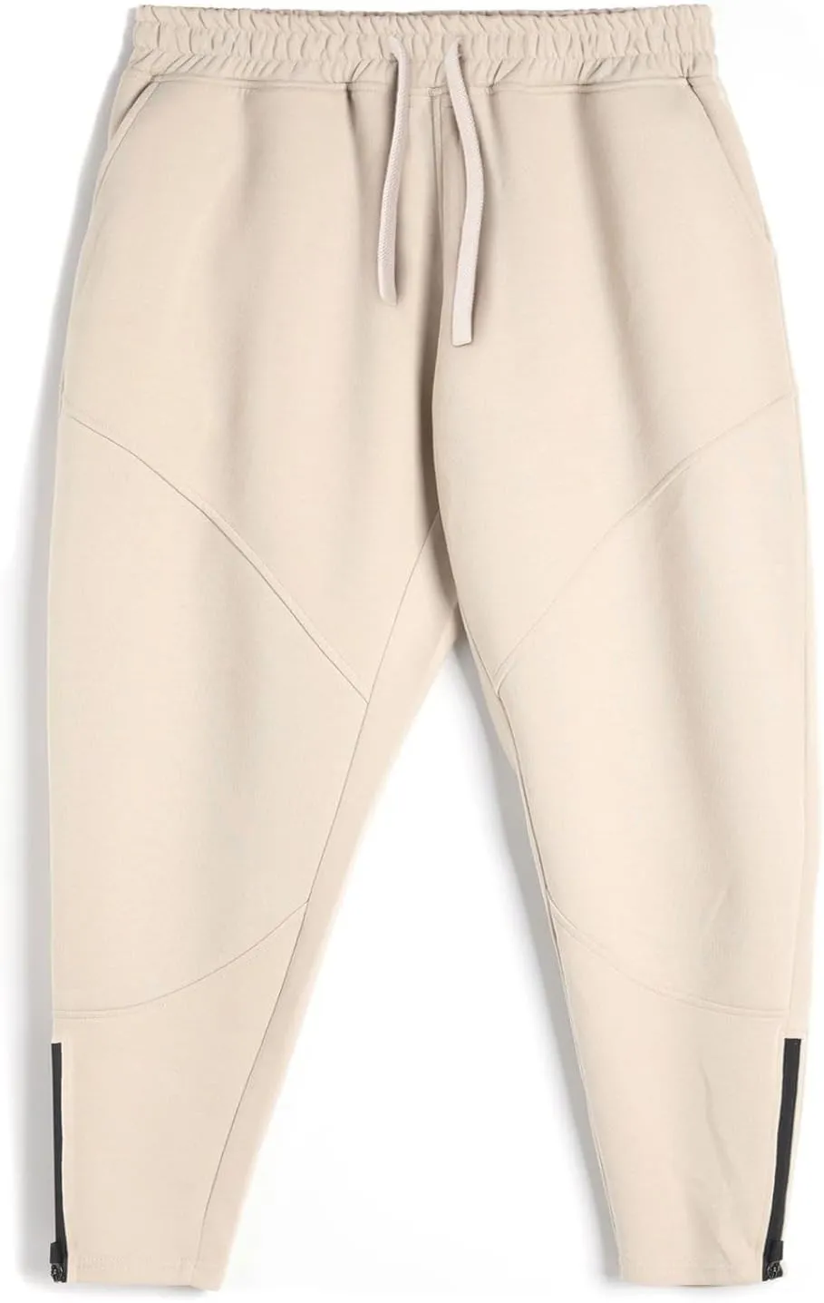 Hotfiary Men's Fleece Jogger Pants Zip Bottom Tapered Sweatpants Athletic Workout Gym Track Pants with Drawstring Loose Fit