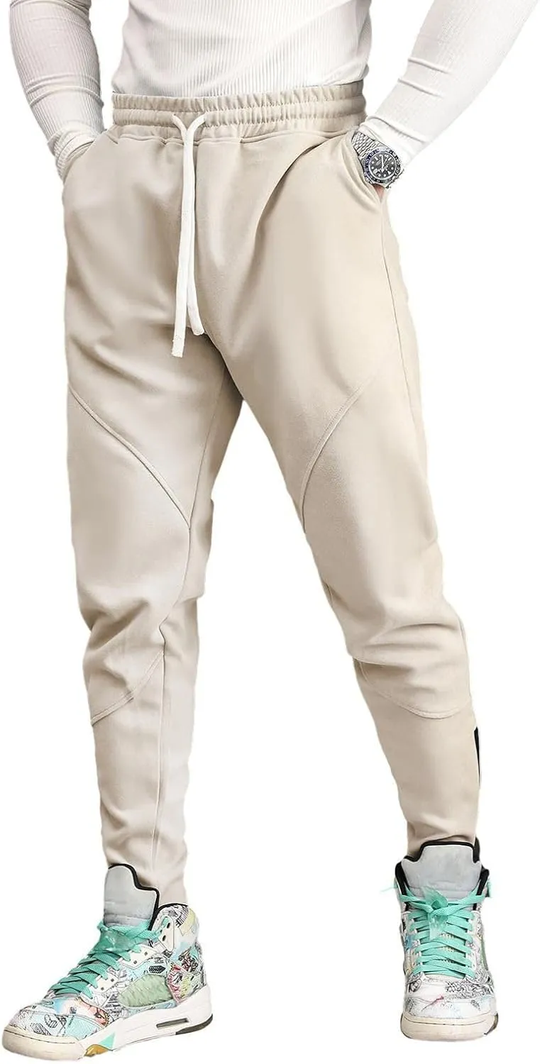 Hotfiary Men's Fleece Jogger Pants Zip Bottom Tapered Sweatpants Athletic Workout Gym Track Pants with Drawstring Loose Fit