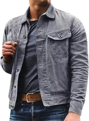 Jean Jacket for Men Denim Jacket Ripped Slim Jean Jacket Coat for Men Cowboy Western Denim Jacket Classic Denim Jackets