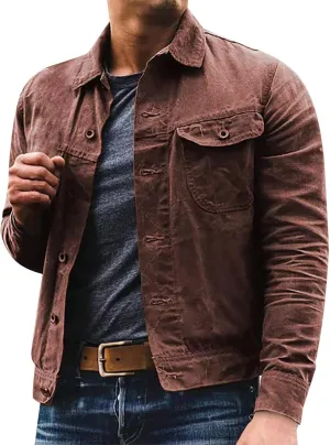 Jean Jacket for Men Denim Jacket Ripped Slim Jean Jacket Coat for Men Cowboy Western Denim Jacket Classic Denim Jackets