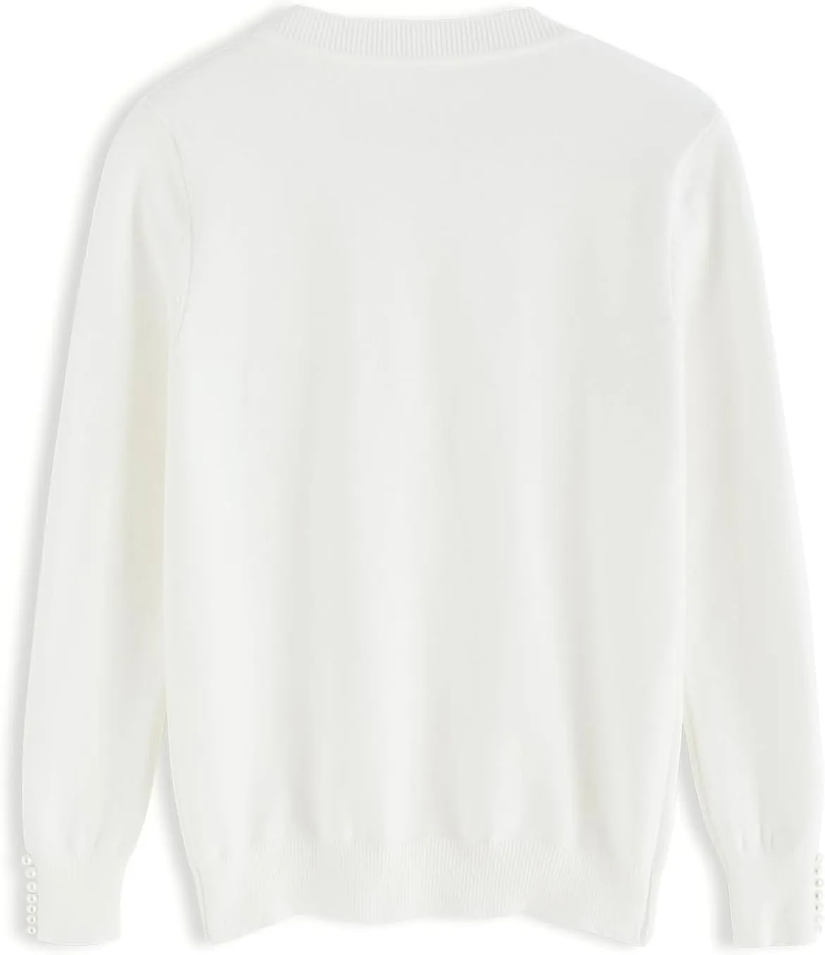 Kedera Women's Crewneck Long Sleeve Pearl Sweater Pullover Fashion Ribbed Knit Sweater Jumper Top