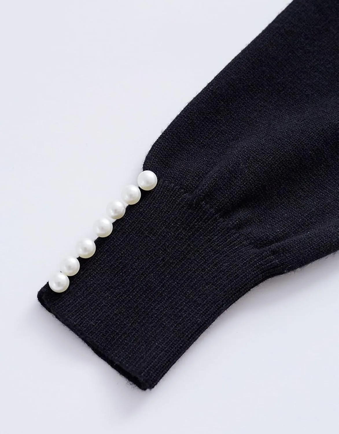 Kedera Women's Crewneck Long Sleeve Pearl Sweater Pullover Fashion Ribbed Knit Sweater Jumper Top