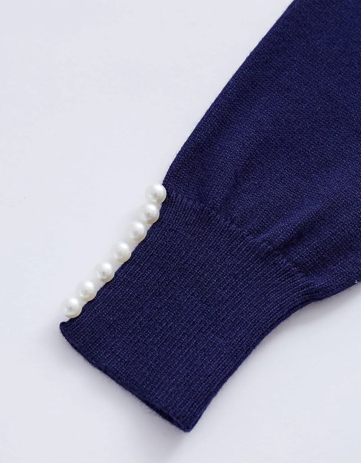 Kedera Women's Crewneck Long Sleeve Pearl Sweater Pullover Fashion Ribbed Knit Sweater Jumper Top