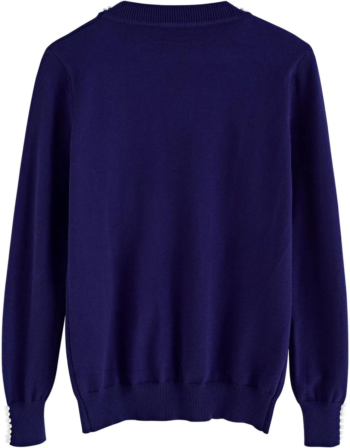 Kedera Women's Crewneck Long Sleeve Pearl Sweater Pullover Fashion Ribbed Knit Sweater Jumper Top