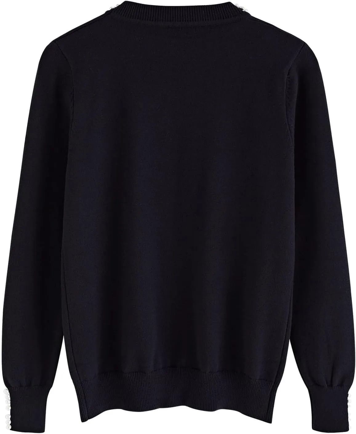 Kedera Women's Crewneck Long Sleeve Pearl Sweater Pullover Fashion Ribbed Knit Sweater Jumper Top