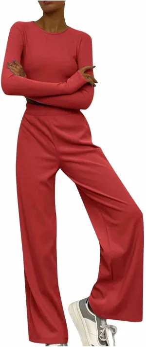 Lastesso Matching Lounge Set Two Piece Sets for Women Soft Yoga Sweat Suits Comfy Going Out Homewear Loungewear Pajamas