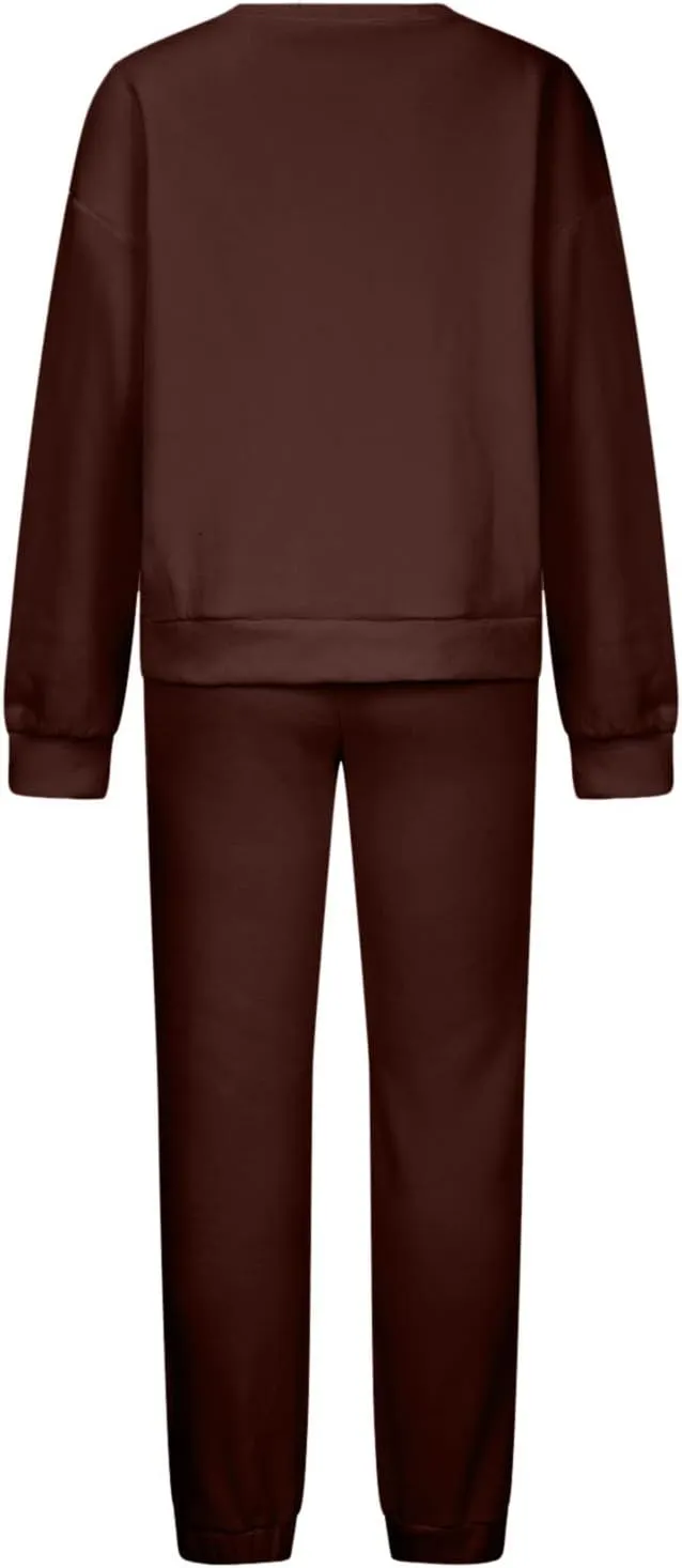 Lastesso Sweatsuits for Women Set 2 Piece Solid Loose Fit Tracksuit Soft Jogging Suits Casual Going Out Travel Clothes
