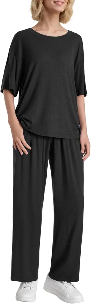 Latuza Women's Petite Lounge Set 2 Piece Outfits Petite Size Loungewear