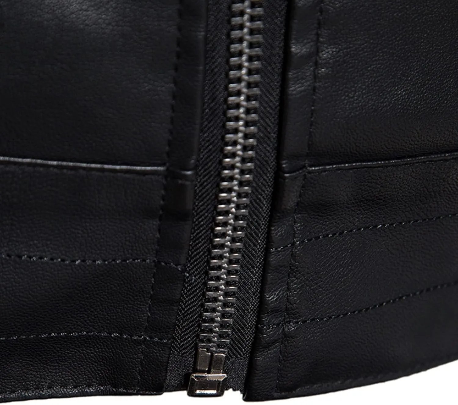 Leather Jacket Mens Cafe Racer Real Lambskin Leather Jacket Short Lapel Motorcycle Leather Jacket Coat Leather