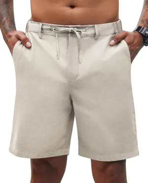 Linen Shorts for Men - Casual Beach Shorts with Pockets and Drawstring