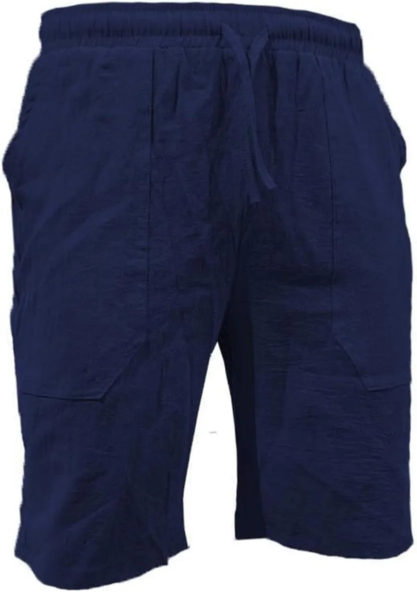 Linen Shorts for Men Pull On Lounge Bermuda Shorts Casual Gym Workout Shorts Plus Size Joggers Athletic Shorts