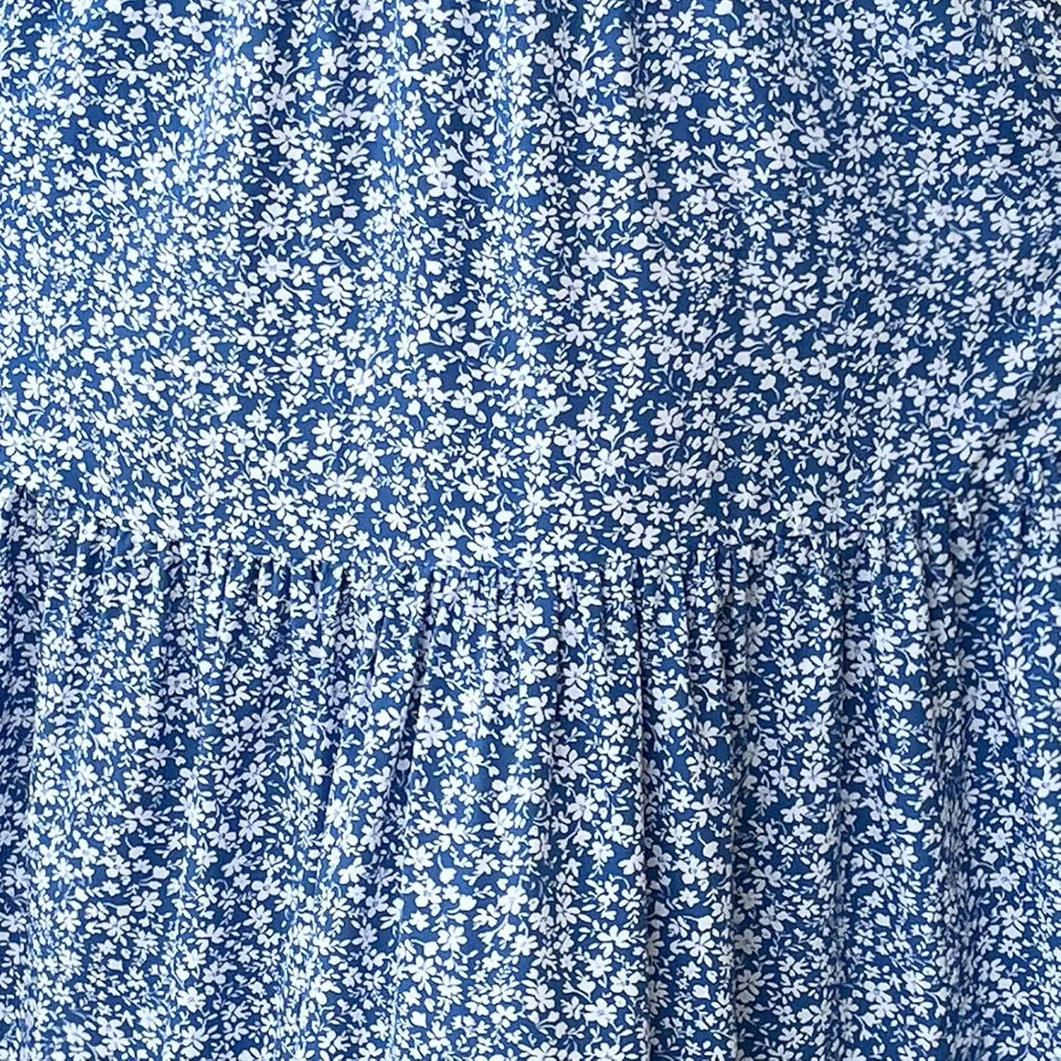 Long Flowy Skirts for Women Summer Elastic Waist Smocked Ruffle Tiered Floral Maxi Skirt with Pockets Boho A Line Skorts