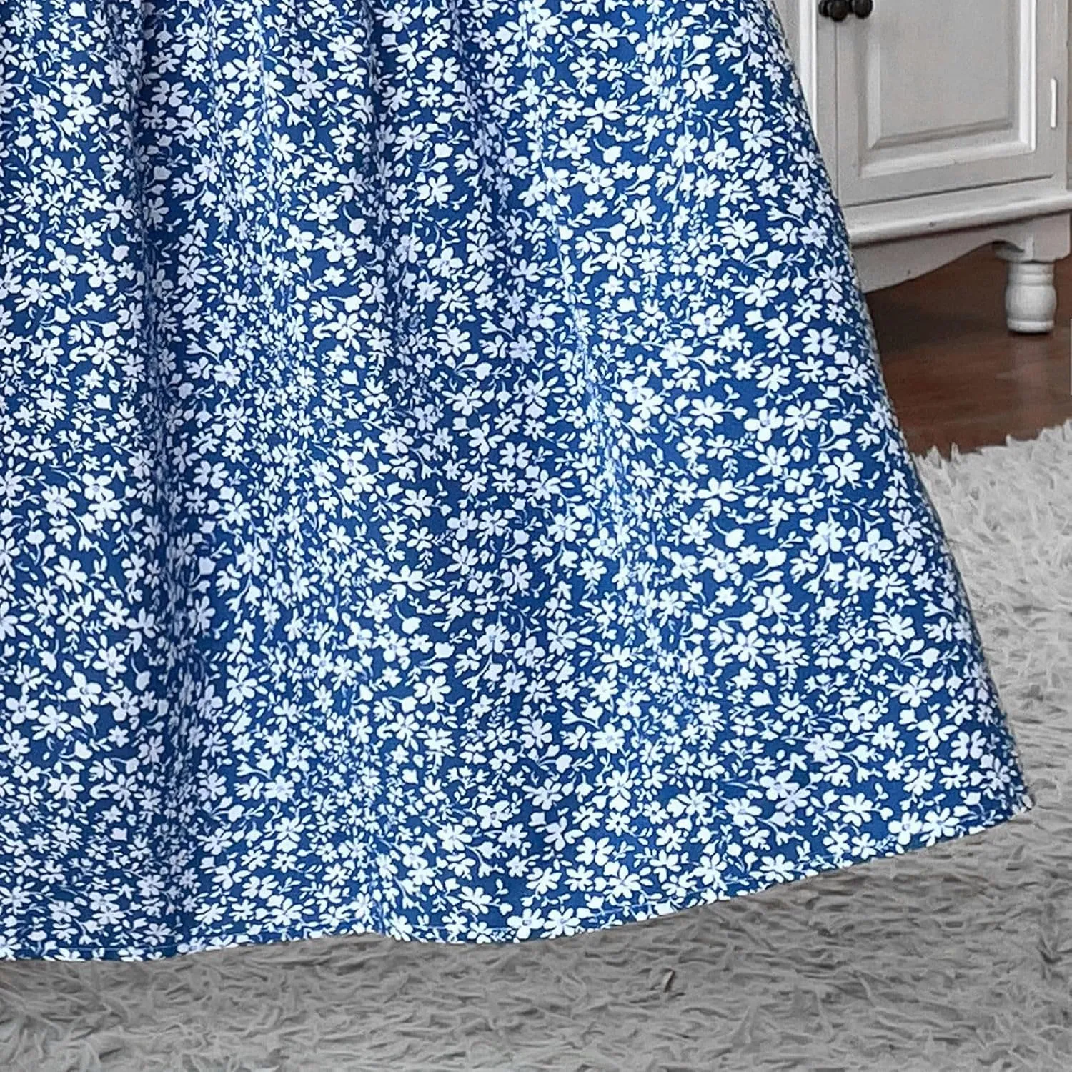 Long Flowy Skirts for Women Summer Elastic Waist Smocked Ruffle Tiered Floral Maxi Skirt with Pockets Boho A Line Skorts