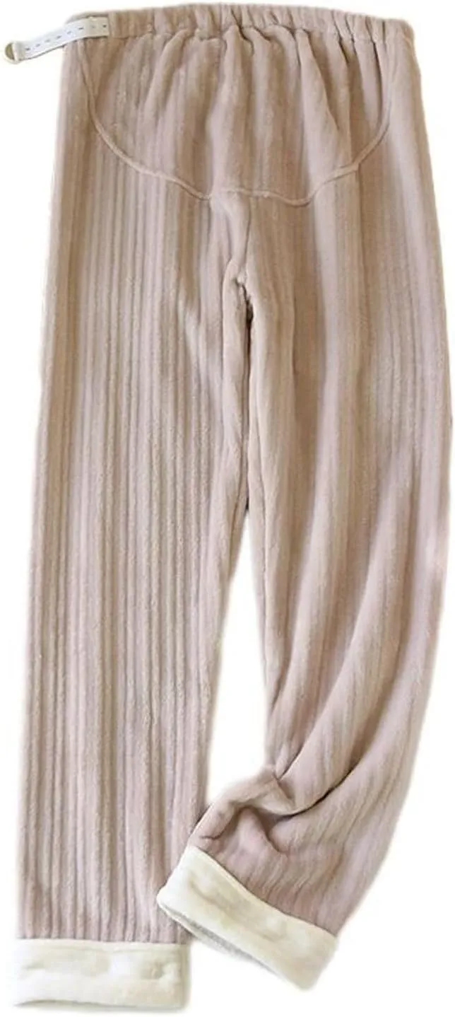 Lu's Chic Women's Baggy Pajamas Warm Pjs Fleece Loose Fit Lounge Maternity Spring Sleeping Winter Fleece Lined Pants
