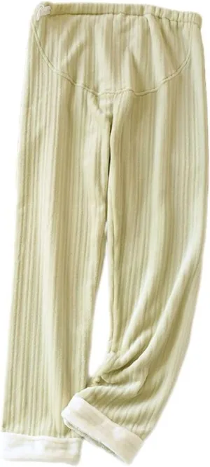 Lu's Chic Women's Baggy Pajamas Warm Pjs Fleece Loose Fit Lounge Maternity Spring Sleeping Winter Fleece Lined Pants