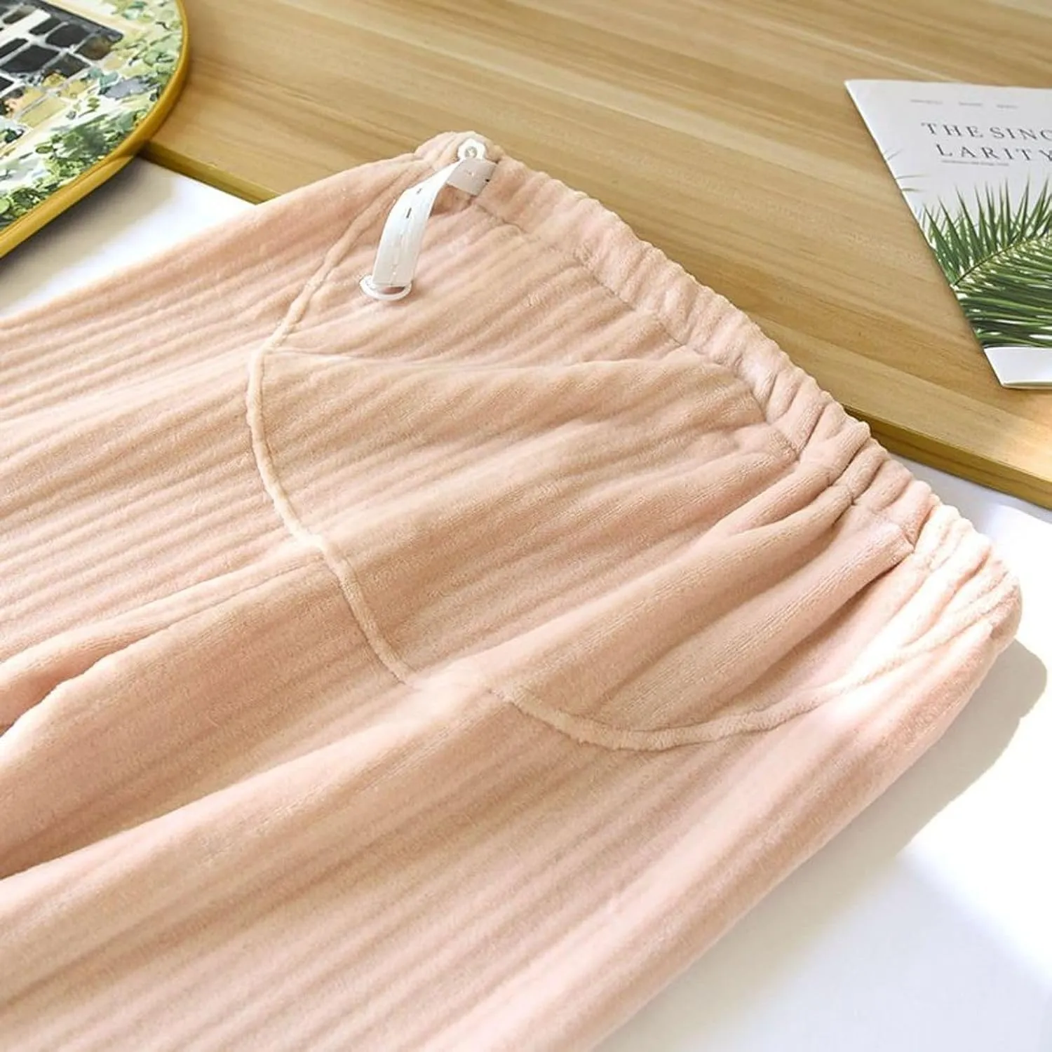 Lu's Chic Women's Baggy Pajamas Warm Pjs Fleece Loose Fit Lounge Maternity Spring Sleeping Winter Fleece Lined Pants