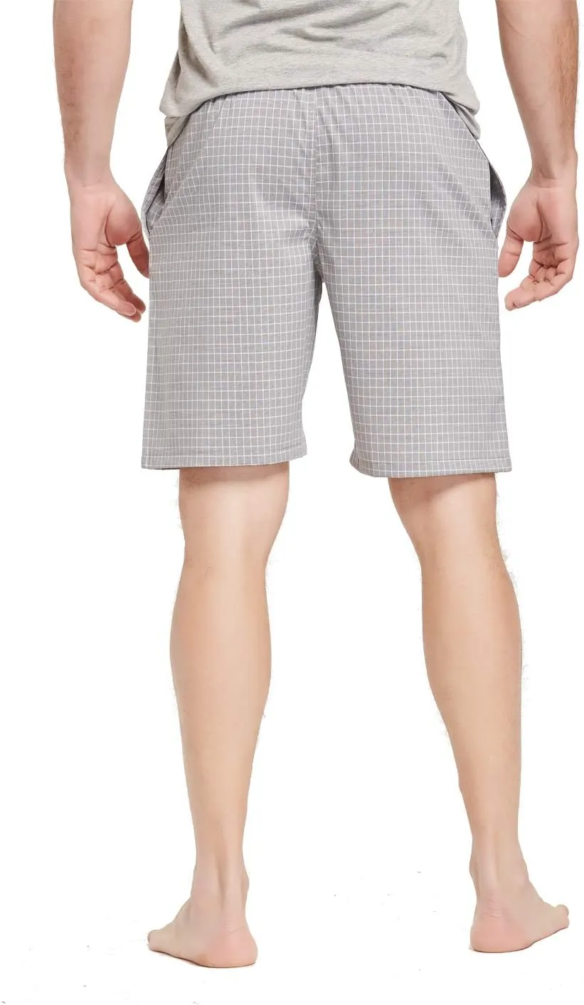 Men's 100% Cotton Plaid Poplin Woven Lounge/Sleep Shorts