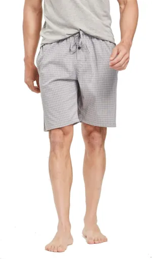 Men's 100% Cotton Plaid Poplin Woven Lounge/Sleep Shorts