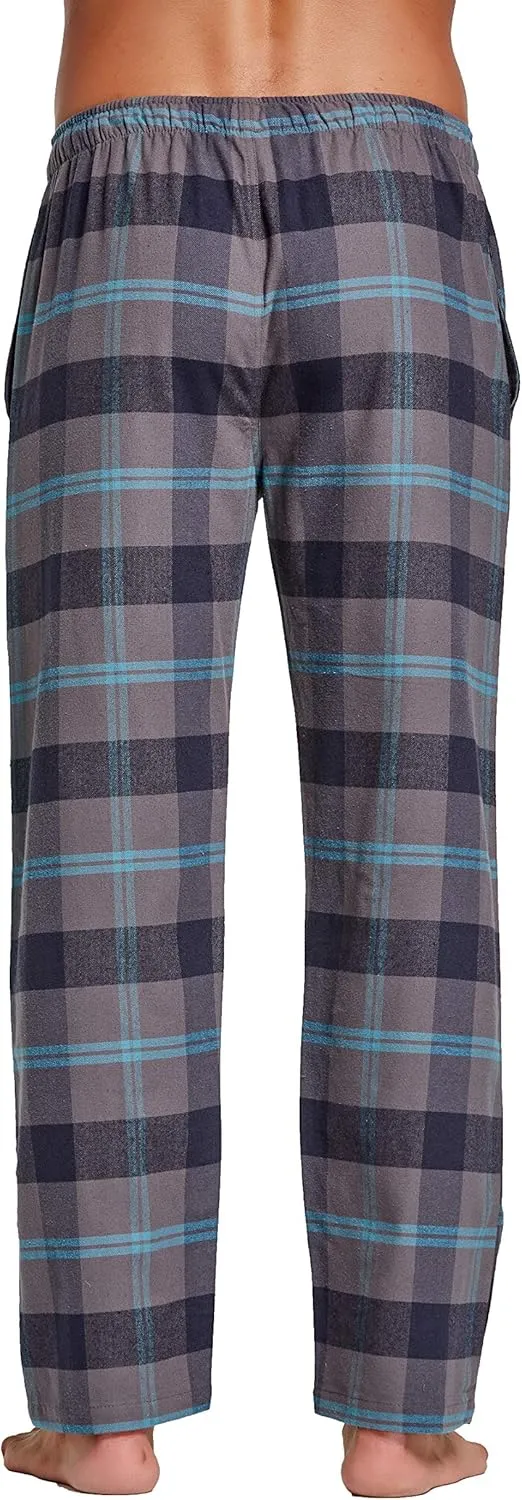 Men's 100% Cotton Super Soft Flannel Plaid Pajama Pants