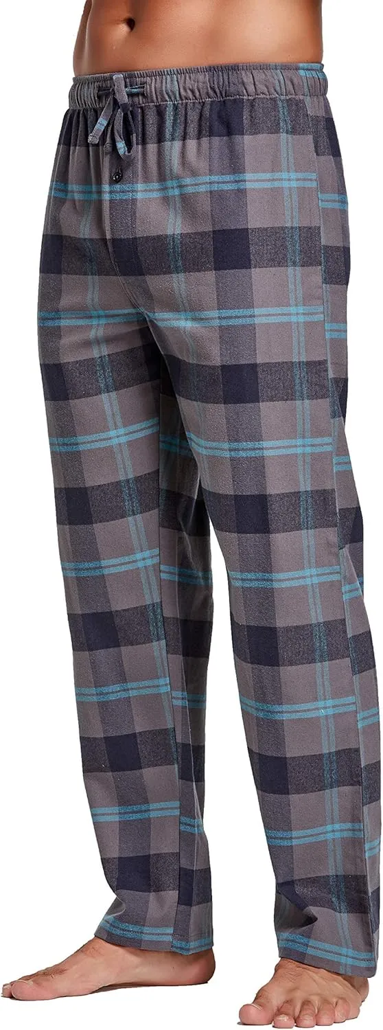 Men's 100% Cotton Super Soft Flannel Plaid Pajama Pants