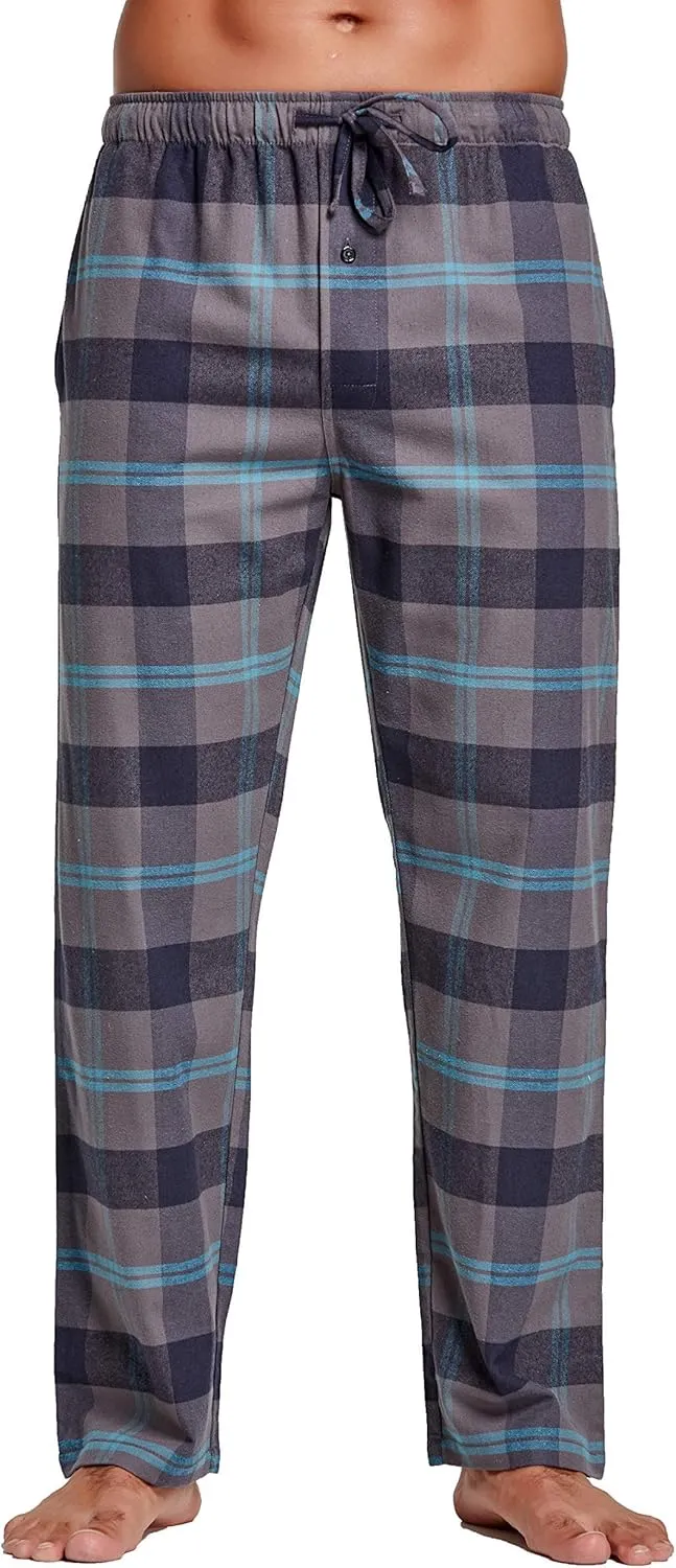 Men's 100% Cotton Super Soft Flannel Plaid Pajama Pants