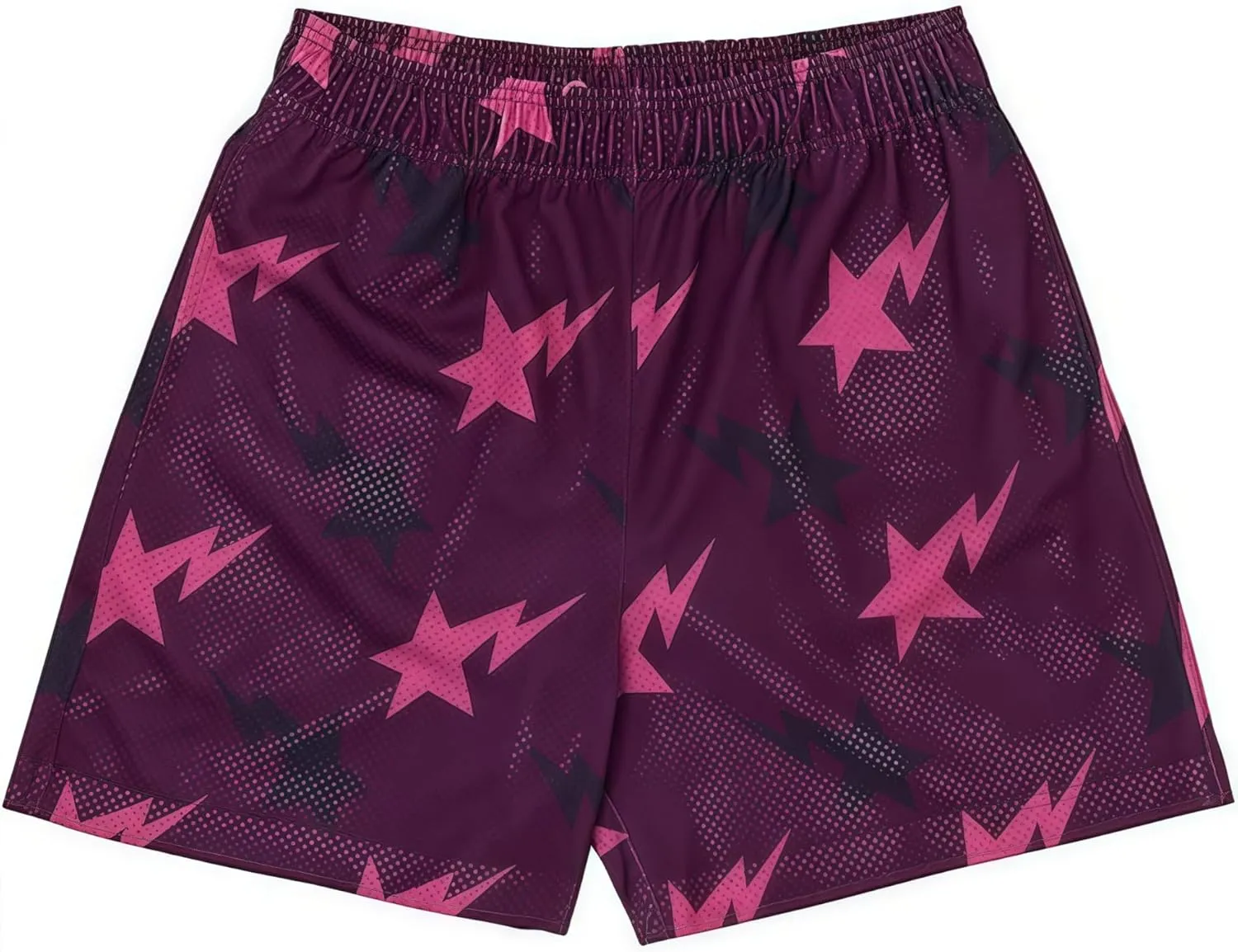 Men's Athletic Casual Print Mesh Shorts Running Basketball Gym Workout Lightweight Quick Dry Sports Shorts with Pockets