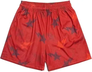 Men's Athletic Casual Print Mesh Shorts Running Basketball Gym Workout Lightweight Quick Dry Sports Shorts with Pockets