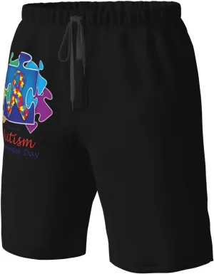 Men's Beach Shorts Drawstring Quick Dry Running Shorts Comfortable Loose Gym Shorts Swimsuit Pants with Pockets