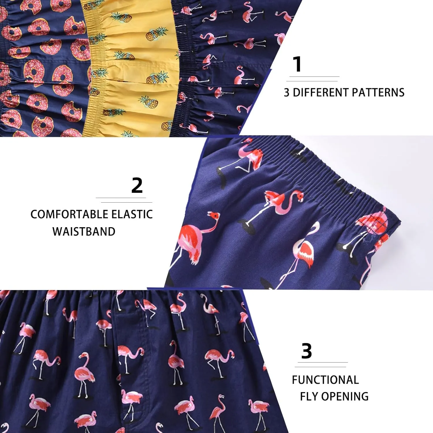 Mens Boxer Shorts Funny Boxers Sleep Short Plaid Cotton Loose Woven Boxers for Men Small Medium Large