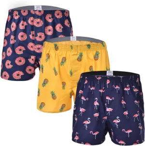 Mens Boxer Shorts Funny Boxers Sleep Short Plaid Cotton Loose Woven Boxers for Men Small Medium Large