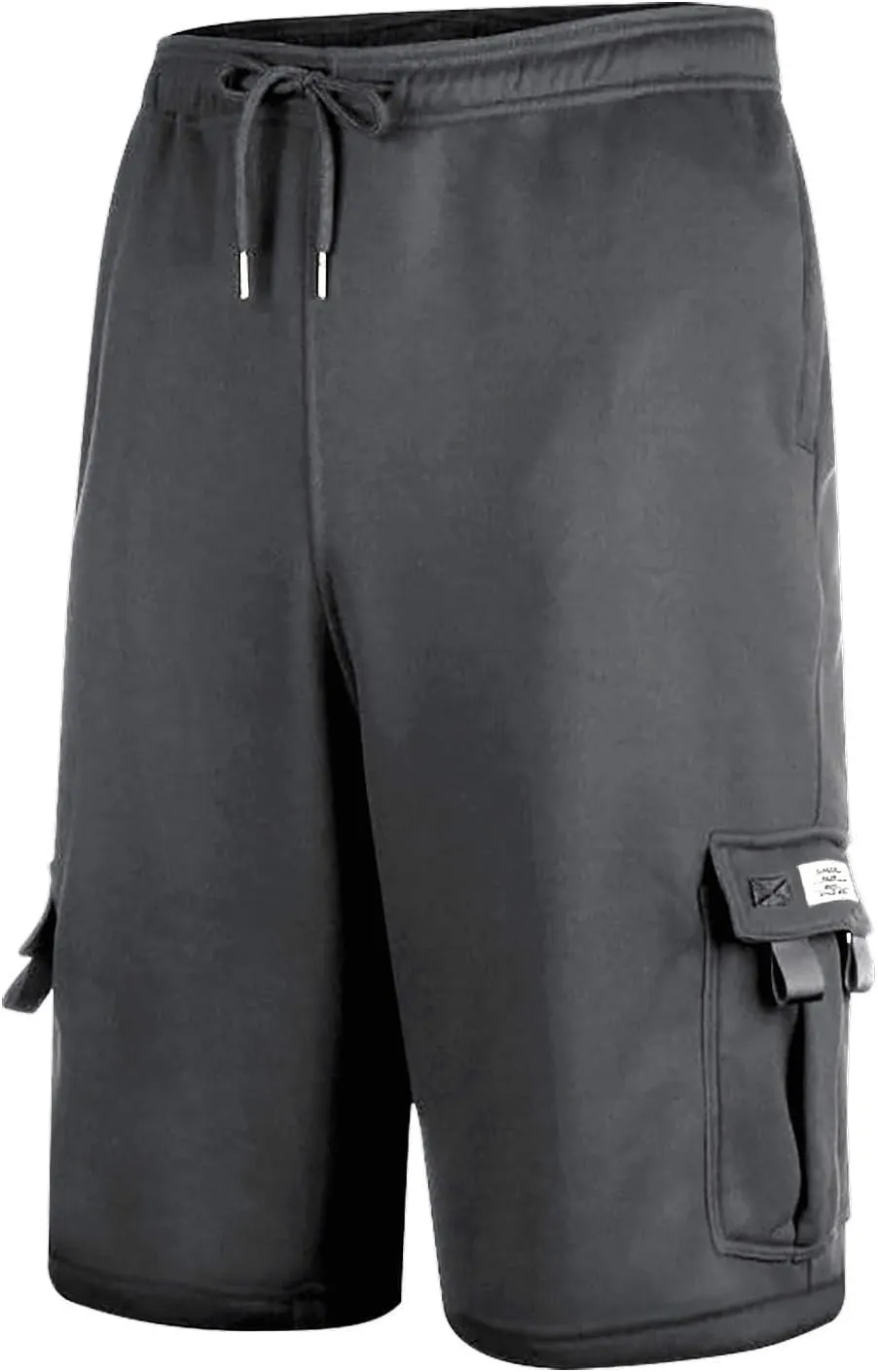 Men's Cargo Shorts Drawstring Elastic Waist Baggy Sports Sweat Shorts Big Tall Running Workout Shorts with Pockets