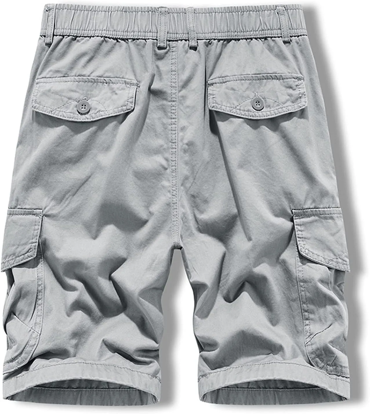 Men's Cargo Shorts Multi Pockets Elastic Waist Casual Chino Pants Summer Fashion Zipper Hiking Golf Fishing Shorts
