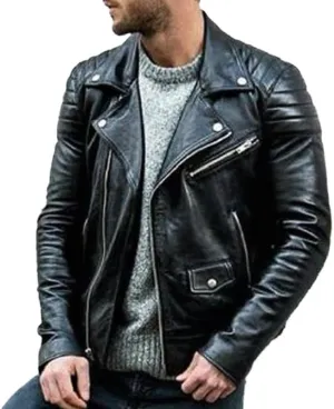 Men's Causal Leather Jackets Lapel Faux Leather Rocker Jackets Men's Zipper Moto Biker PU Leather Coat